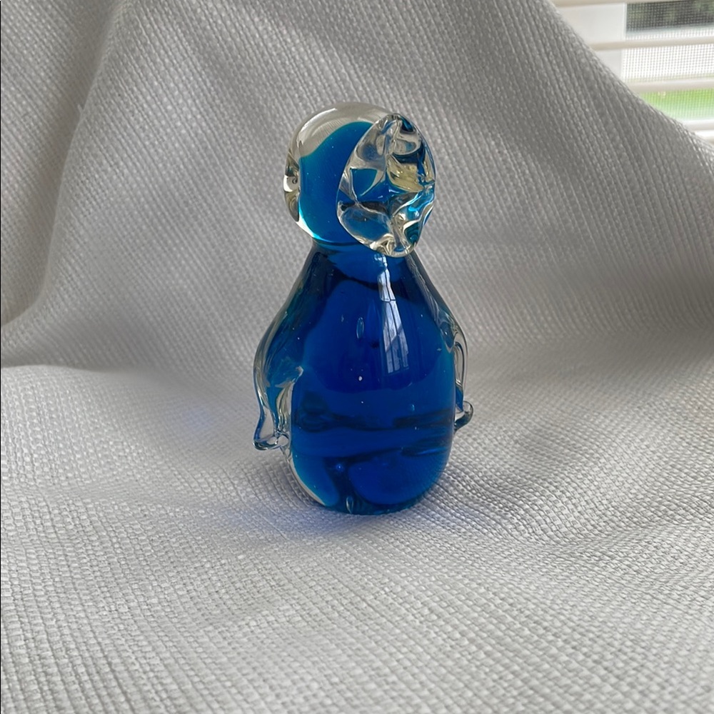 Blue Glass duck Figurine